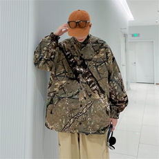 春秋双面穿迷彩外套男工装潮流情侣宽松潮牌面包服上衣W3664-P50，男装夹克，星座512-2