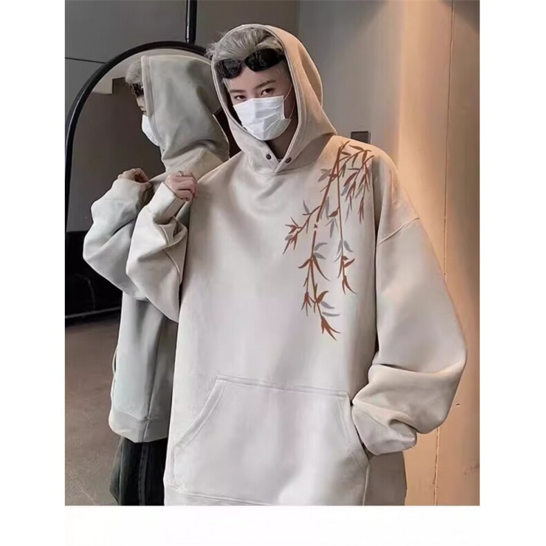 原宿高质量麂皮绒连帽卫衣潮流简约文艺新款流行百搭气质慵懒时尚,男装卫衣,星座506A