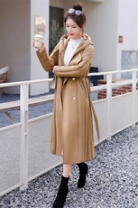 现货！2024新款冬装拼接假两件加厚中长款连帽90%白鸭绒羽绒服，女装羽绒服，雅静靓衣