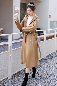 现货！2024新款冬装拼接假两件加厚中长款连帽90%白鸭绒羽绒服图片