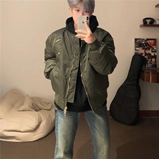【有货】DM6102-P93秋冬夹克外套多拉链BOMBER立领加厚抽皱棉服，男装夹克，星座603-2