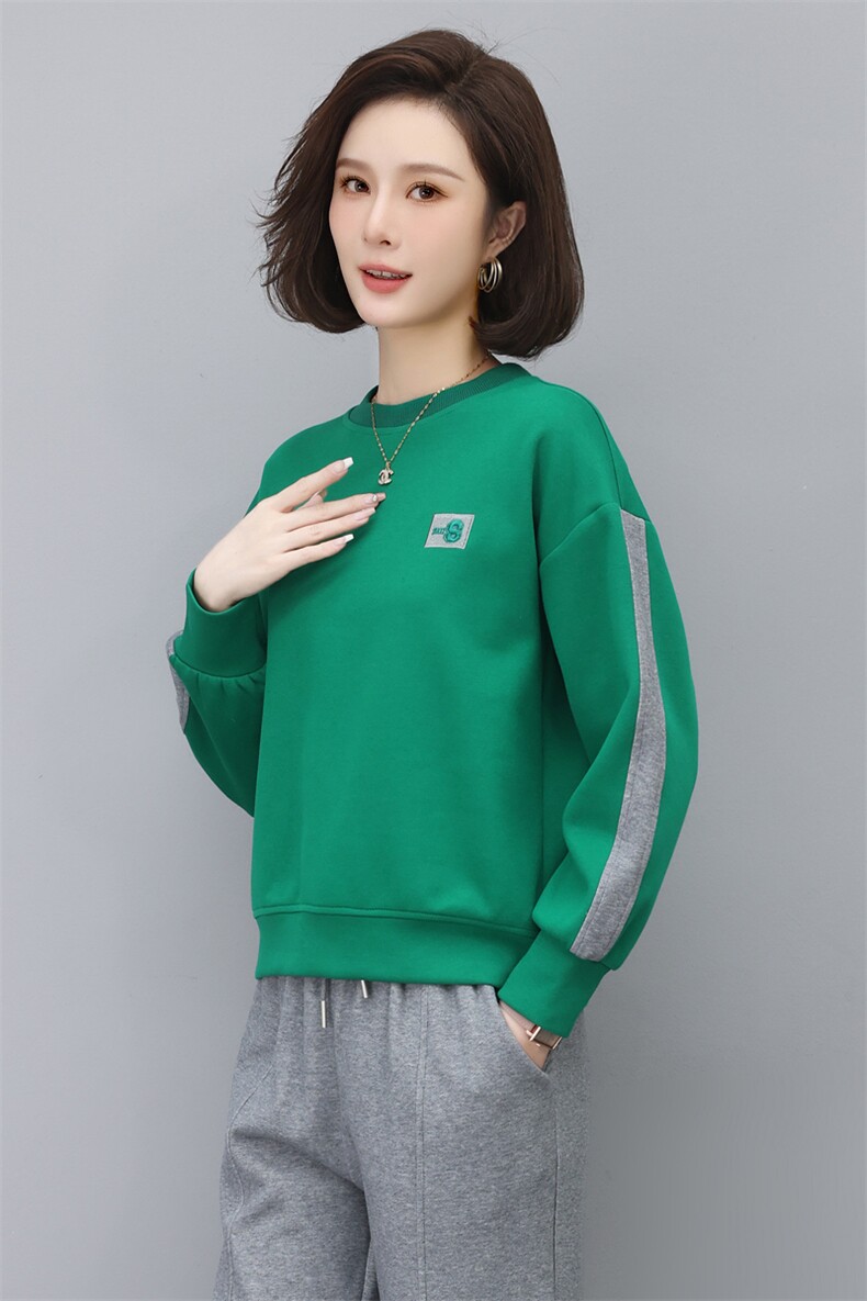 时尚撞色宽松卫衣女新款韩版百搭显瘦长袖上衣学生休闲外套潮,女装卫衣/绒衫,依恋蒂丝