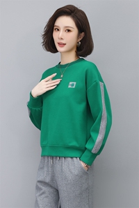 时尚撞色宽松卫衣女新款韩版百搭显瘦长袖上衣学生休闲外套潮图片