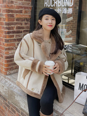 高转化现货25年火焰复合新款皮毛一体外套女182A-8327P190K268，女装皮草，浙宝182A