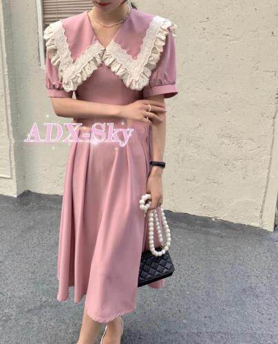 夏季娃娃领连衣裙，现货，女装连衣裙，奥帝秀