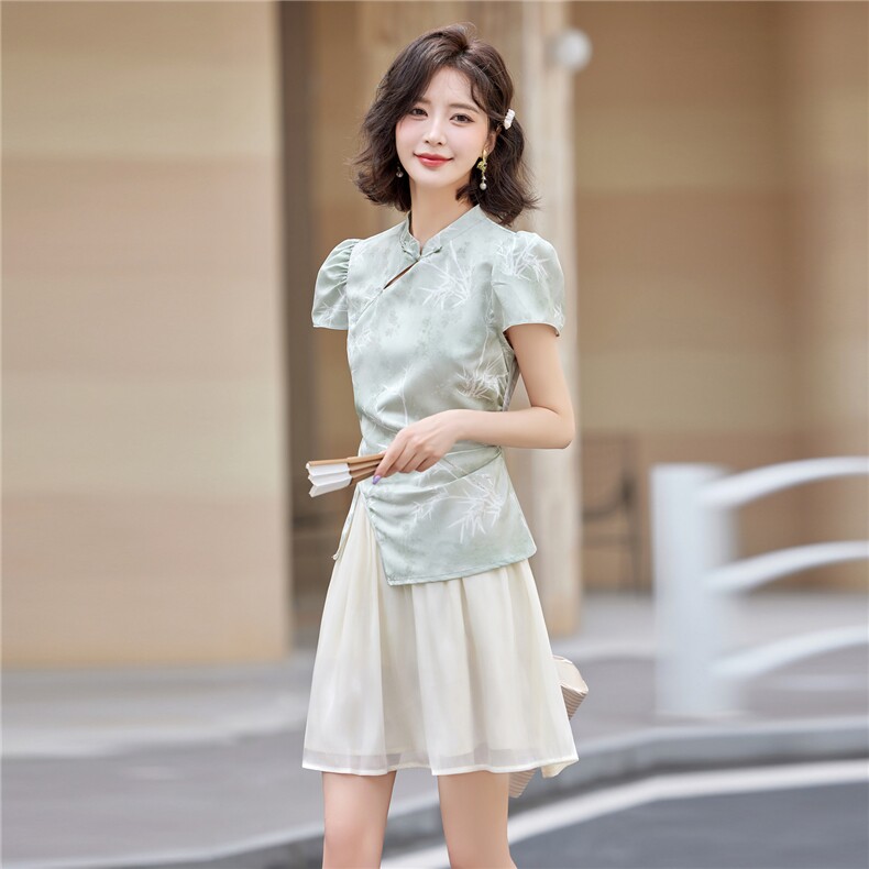 独特气质穿搭新中式G风时尚上衣短裤套装女2025夏季新款潮品,女装套装/套裙,众宇琦
