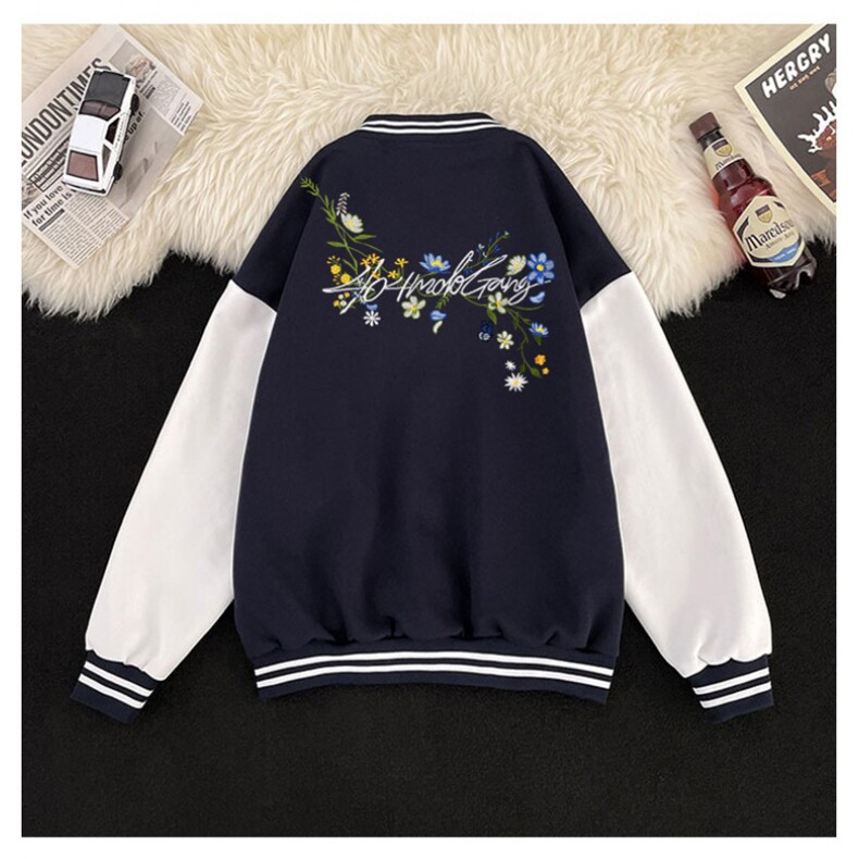 J9929-P70美式嘻哈高质量刺绣宽松潮牌棒球服夹克图片