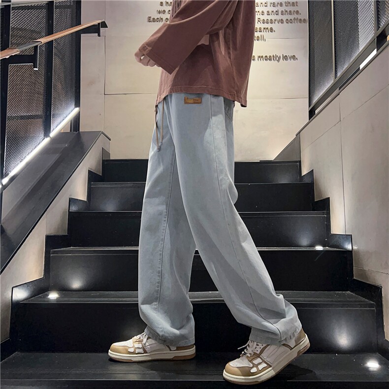 大货2025潮流百搭直筒宽松大码牛仔裤橡筋裤松紧腰NZ101-P35,男装牛仔裤,星座1103-2