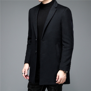 羊毛大衣男厚款休闲外套中年男士休闲西服领上衣ALXB8205-P330图片