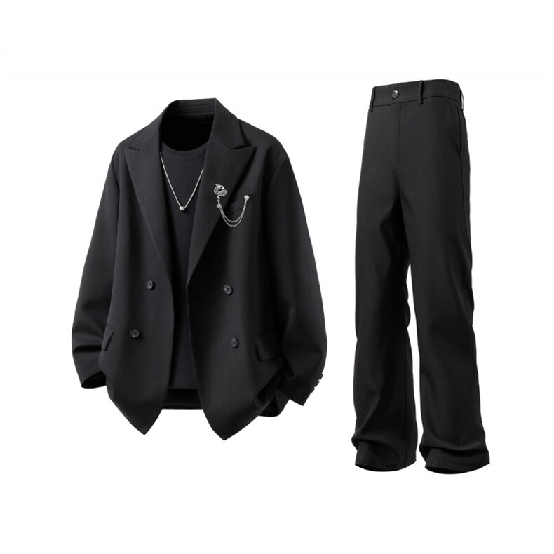 西服送胸针96%聚酯纤维4%氨纶M-5XL大码XF78145P85西裤XF78151P45,男装西服,星座227-7