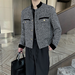 秋冬网红痞帅ins高级感小香风外套男短款夹克潮JK9163-P125控155图片