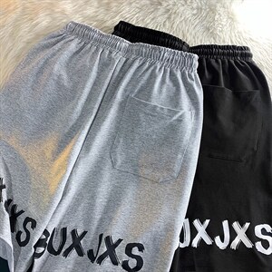 夏季ins潮痞帅字母印花短裤男 K99 P35限58图片