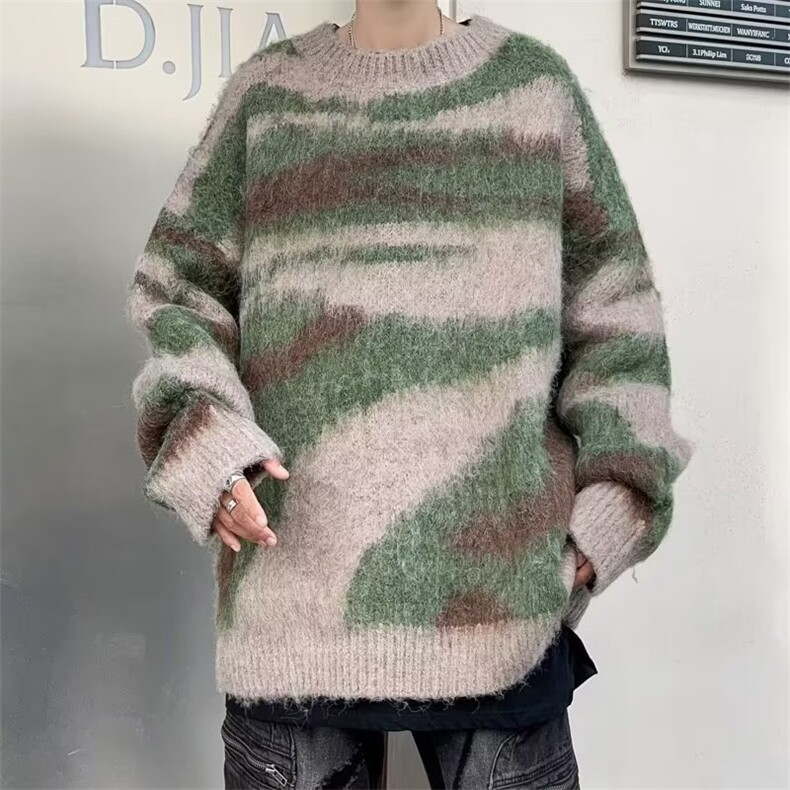 条纹毛衣男秋冬款外穿美式复古慵懒风潮牌设计感针织衫M3114-p48,男装针织衫/毛衣,星座1008