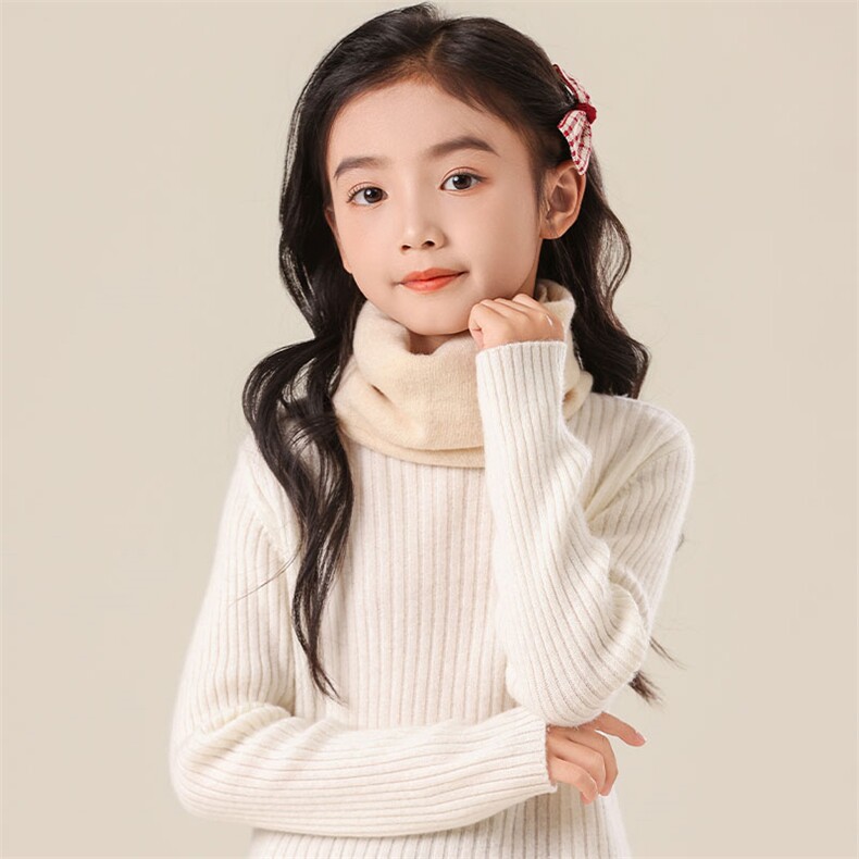 舒适儿童围巾秋冬保暖轻盈脖套，童装儿童配饰，群鹿羊绒