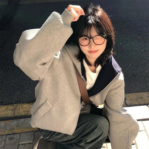 抖音得物高品质二开 26春装美式重磅宽松结构双面连帽卫衣外套W68图片