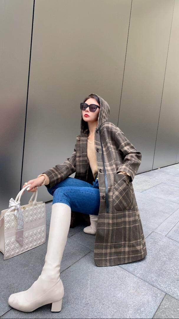 帽子拼皮款羊毛大衣加，其它，佐妍千黛