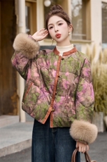 新中式国风羽绒服女2025冬季新款高端巨好看的短款狐狸毛保暖外套，女装羽绒服，伊仟回