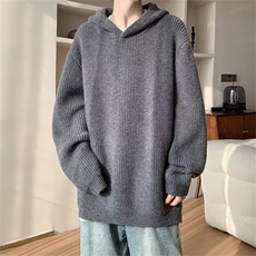 得物品质秋冬款男连帽毛衣开叉针织衫休闲线衣外套M84P75，男装针织衫/毛衣，星座1013-1