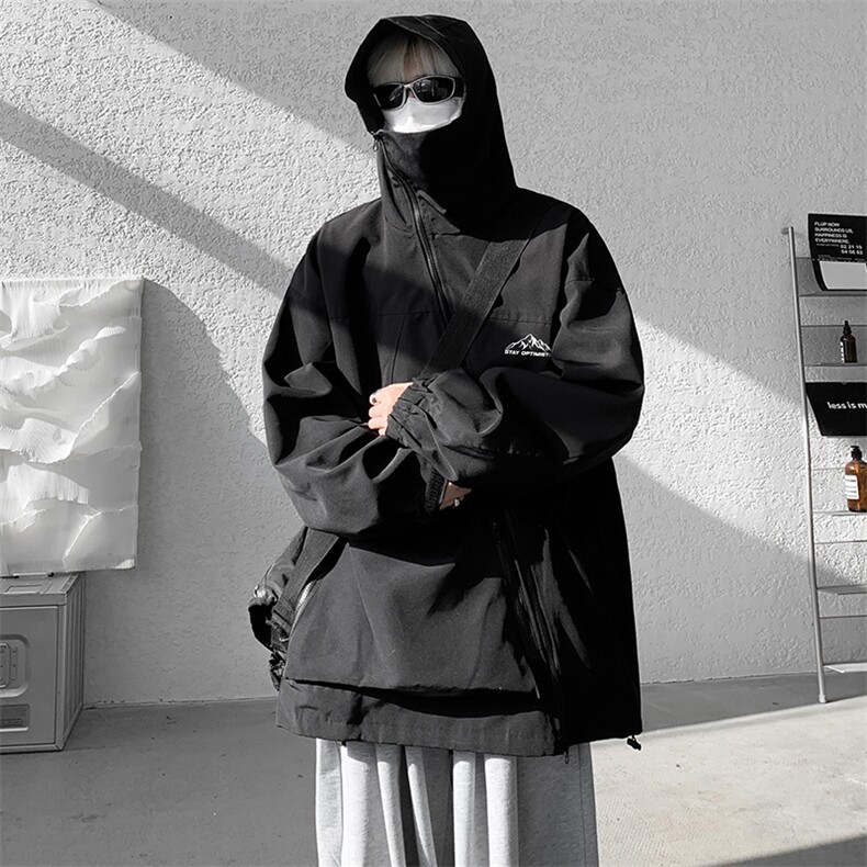 8XL-M 特大码春季Cityboy宽松冲锋衣夹克男女上衣外套男JK1310P85图片