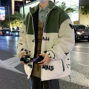 新款冬款加绒加厚棉衣羊羔绒潮流外套青少年ins港风男装MY106P95图片