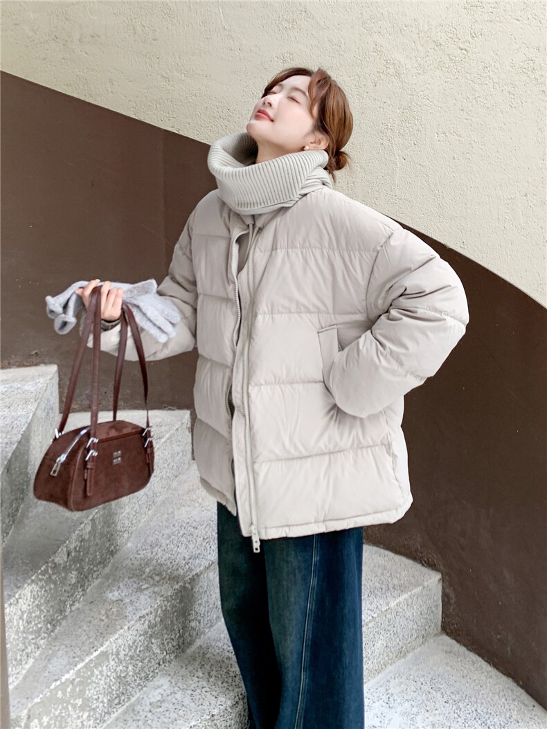 2025现货针织围巾韩系羽绒服210-3292-P300-K448短款白鸭绒,女装羽绒服,浙宝210（原浙宝191）