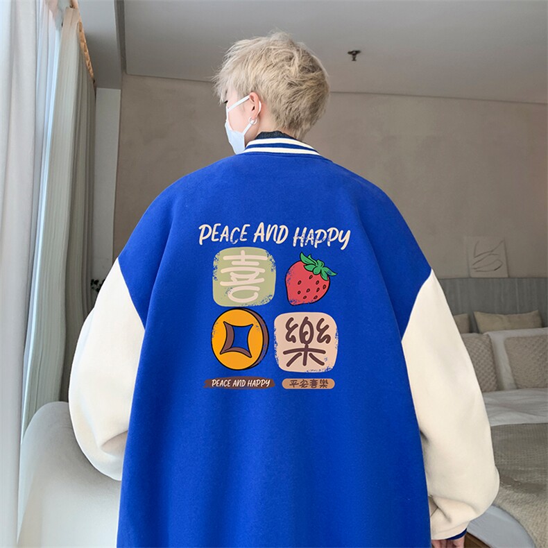 摇粒绒棒球服男大码开衫卫衣男夹克BF86322-P65,男装夹克,电商A040