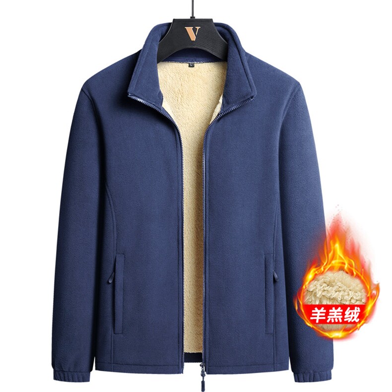 爆板摇粒绒夹克双面绒抓绒衣外套大码男装-加绒899-P55（M-8XL）,男装夹克,星座1105