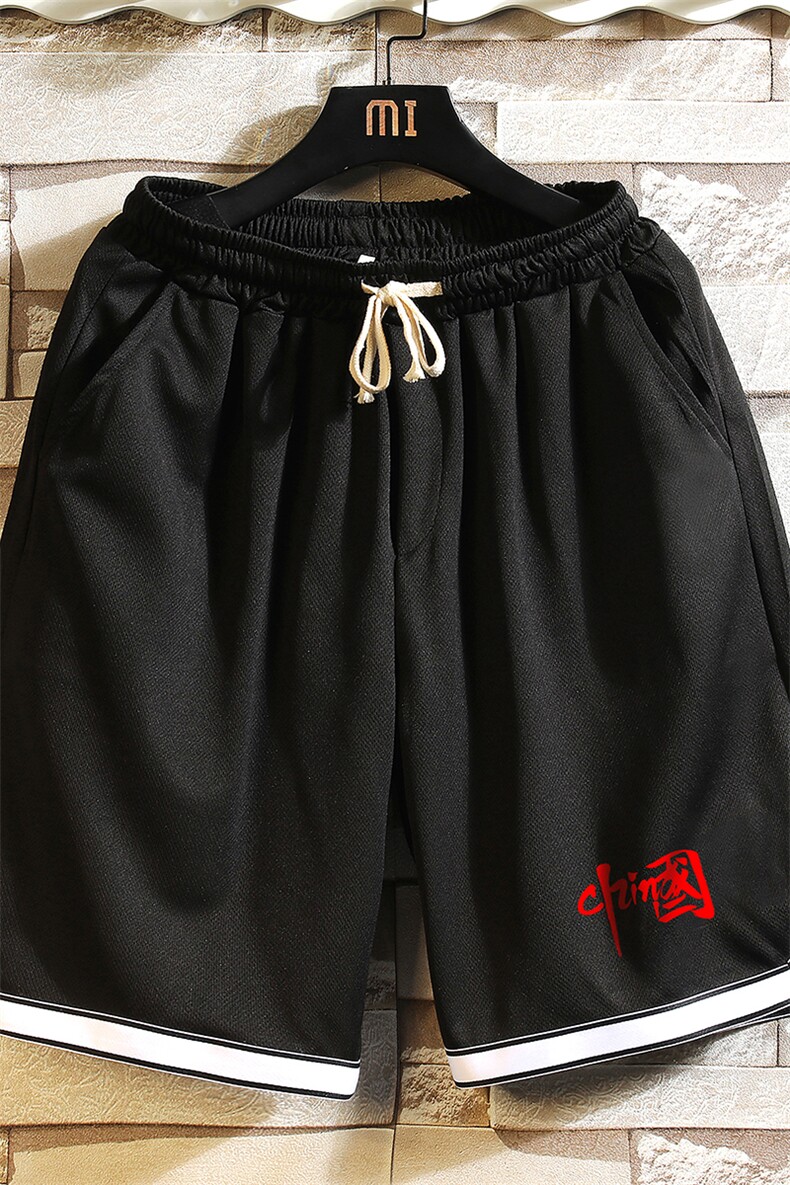 LQ64276-P19篮球夜跑运动短裤男大码宽松冰丝五分裤大裤衩砖墙,男装休闲裤,电商A040A