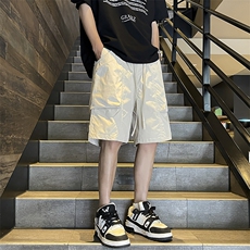 供视频~双层大口袋工装短裤防水面料A454特P35控55，男装牛仔裤，电商A309