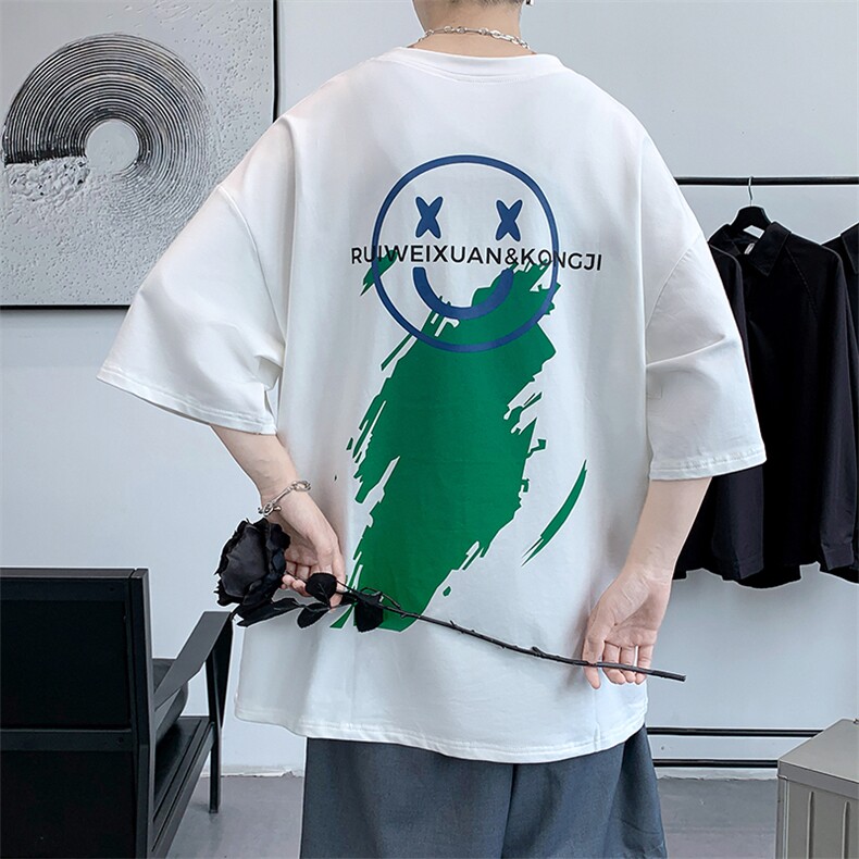 货足7XL-M2023夏季新款高街美式纯T恤男胖子半袖体恤加肥加大,男装T恤,钱塘717(原712)