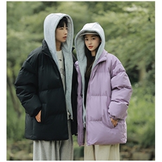 主推9978-P75高品质假两件宽松情侣连帽棉衣（深度库存），男装棉衣，星座109