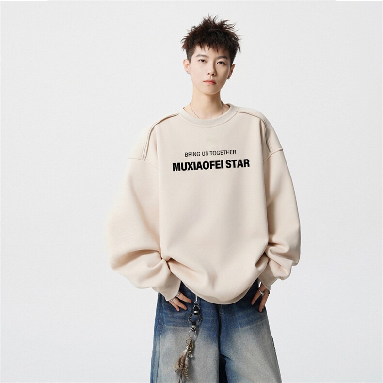 得物供货、重磅420克现货圆领卫衣宽松HD019-1-WY2509LL-P35,男装卫衣,电商019-1