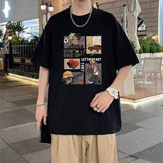 卡通印花短袖t恤男ins潮牌夏季新款潮流百搭打底衫夏装体恤半袖，男装T恤，星座1013