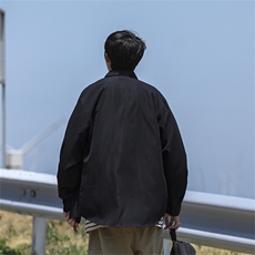衬衫男港风潮流口袋2023秋冬季新款ins宽松百搭帅气外套W3619-P35，男装衬衫，星座412-3