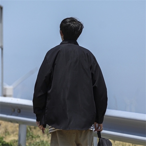 衬衫男港风潮流口袋2023秋冬季新款ins宽松百搭帅气外套W3619-P35图片