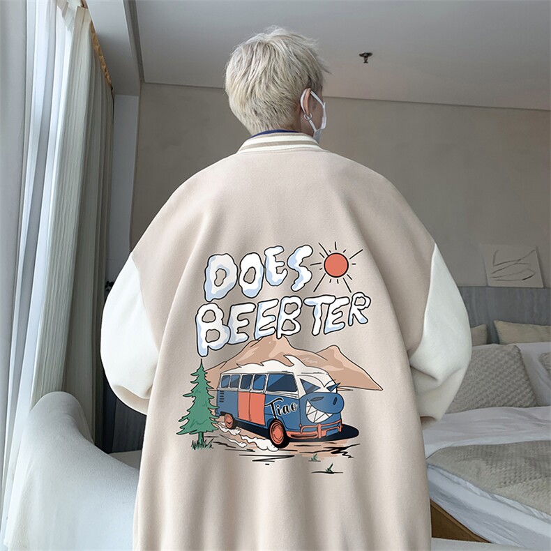 摇粒绒棒球服男大码开衫卫衣男夹克BF86269-P65,男装夹克,电商A040