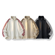 立领开衫夹克男2025新款拉链卫衣条纹运动休闲外套JK02567-P75，男装夹克，星座308B-2