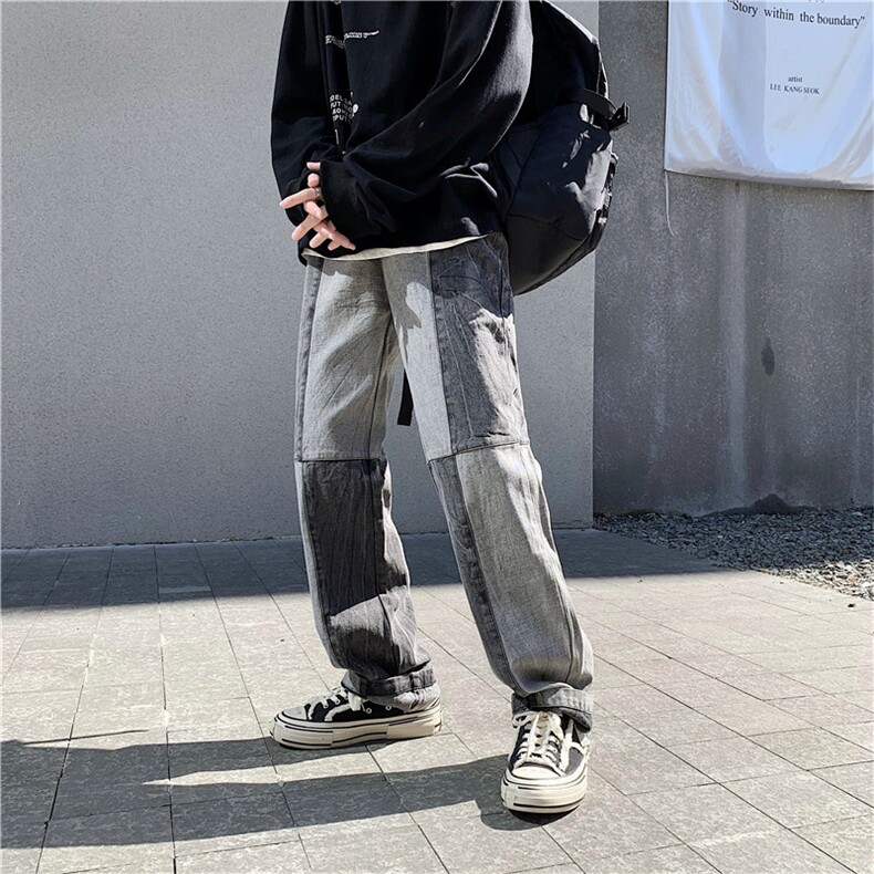 新款男士牛仔裤韩版宽松百搭直筒港味休闲潮流情侣长裤kz290-p40,男装牛仔裤,星座1008