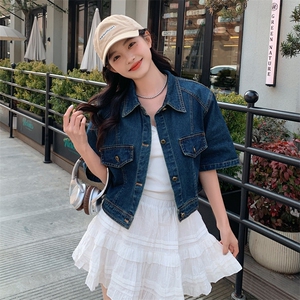 黑色牛仔工装风夏季女2025新款韩版复古宽松减龄半身裙图片