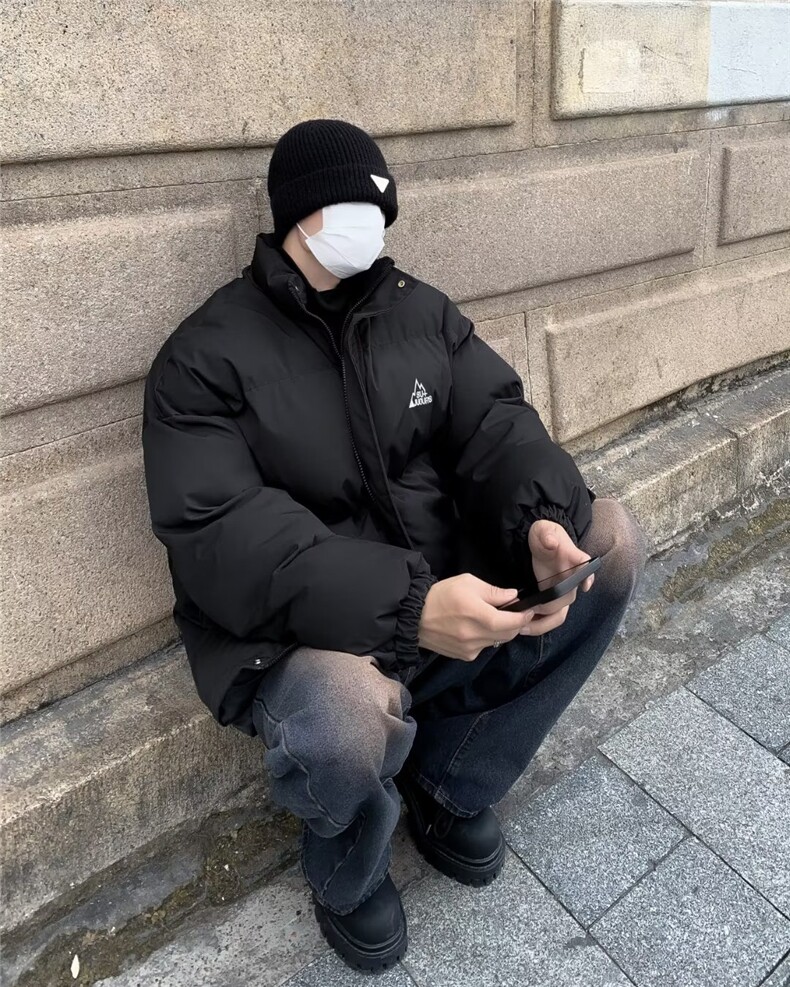 2024秋冬新款港风美式高街ins潮流加厚立领保暖棉服男M9095-P85,男装棉衣,星座1109-3
