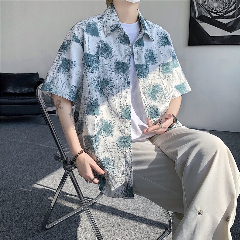 现货在仓！夏季休闲百搭翻领衬衫男抖音得物可送样-EX50556-特P30图片