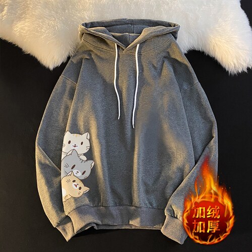 WY2164-P35加绒款-P40纯棉连帽卫衣男大码运动帽衫宽松薄外套男，男装卫衣，电商A040
