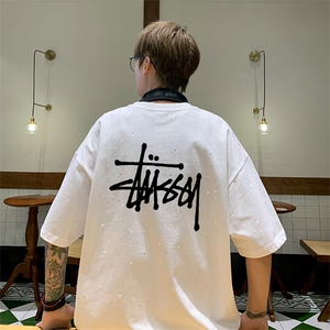 可48小时发货支持抖音得物来样二开 美式满天星亮片短袖T恤MTX698图片