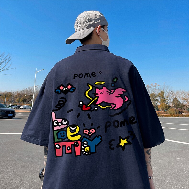 支持得物品质配合二开珠地网眼透气宽松短袖T恤翻领POLO衫PL105,男装T恤,电商A486