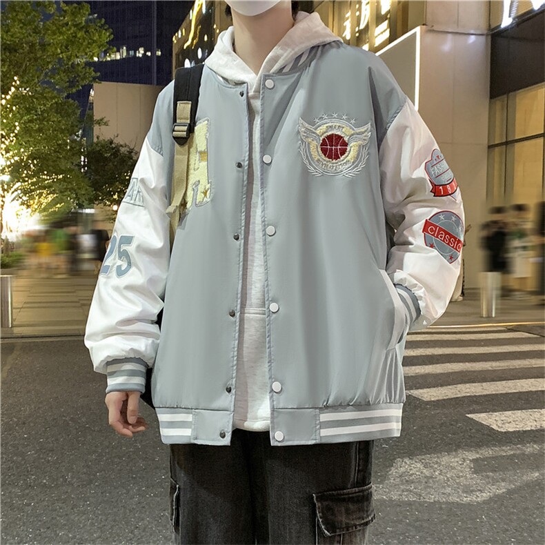 2026新款美式棒球服宽松休闲潮流痞帅立领夹克A436-22129-P68,男装夹克,电商A436