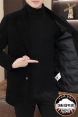 新标90白鸭绒有男士羽绒服金貂绒毛呢大衣YR2511-P185，男装风衣，星座210-3