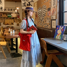 【现货主推】25夏法式重工度假风连衣裙2C372-811-P160控228，女装连衣裙，2C372