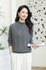 2025年秋季常规款通勤长袖套头圆领时尚百搭通勤简约，女装针织衫/毛衣，梦织秋羊绒