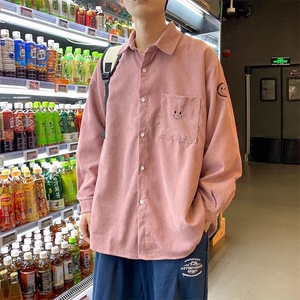 长袖衬衫男秋季ins潮港风灯芯绒痞帅休闲纯色衬衣外套 CS69-P38图片