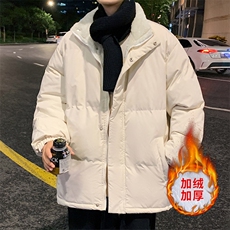 ！2023秋冬新款男士加绒加厚纯色棉衣百搭棉服外套MY100特P75，男装棉衣，电商B220